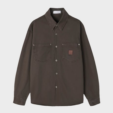 vintage patch overfit work shirt /6color　VG1106