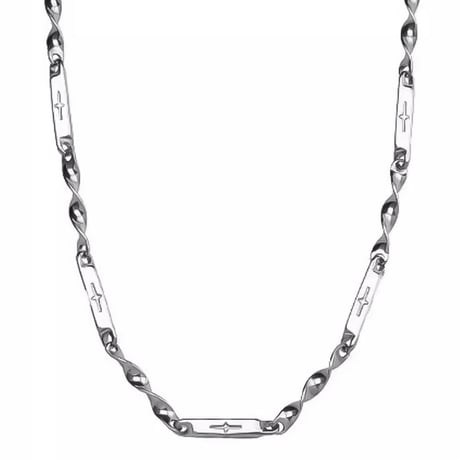 twisted plate motif chain necklace　VM1096