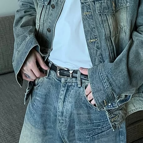 retro wash wide straight denim　VG1288