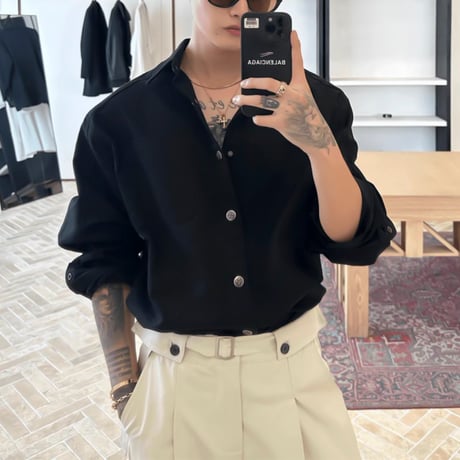 coated oversized shirt /3color　VG1164