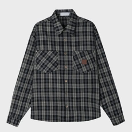 vintage patch pocket check shirt /3color　VG1103