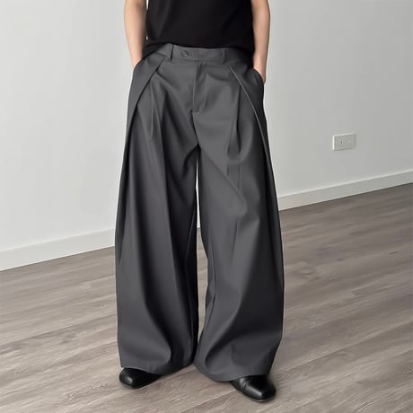 extreme tucked wide slacks /2color　VM1051