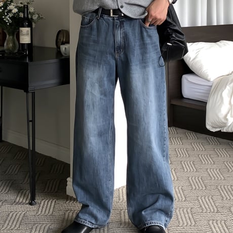 vintage wash straight fit denim　VG1178
