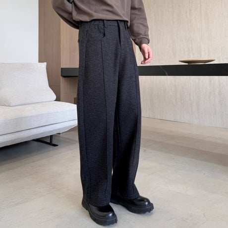 minimal wide seam slacks /2color　VM1152