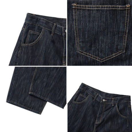 super wide rigid denim pants　VG1158
