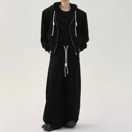 rope string wide sweat pants /2color　VG1067