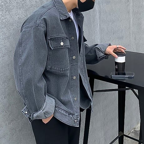 oversized washed denim jacket /2color　VG1319