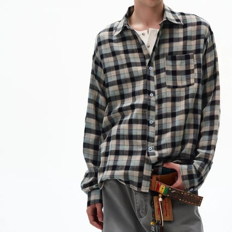 oversized check cotton shirt　VG1004