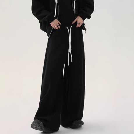 rope string wide sweat pants /2color　VG1067