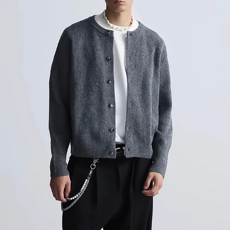 minimal loose round cardigan /2color　VM1041