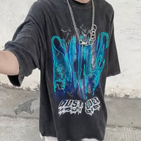 washed graphic oversized tee　VM1039