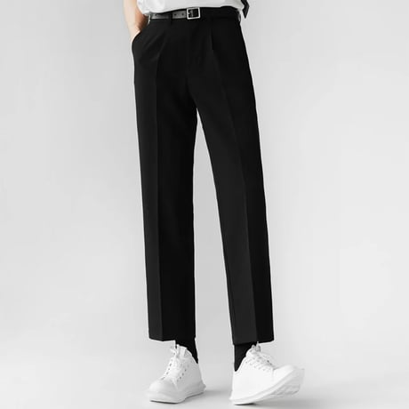 minimal tucked wide slacks /3color　VM1122