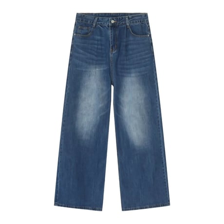 vintage washed wide denim pants /3color　VG1053
