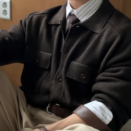 classic vertical stripe relax shirt /3color　VG1104