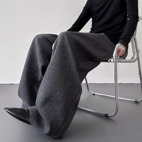 structured tucked wide pants /2color　VM1132