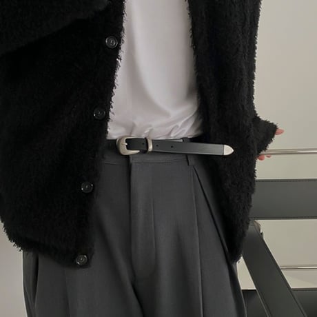 narrow western leather belt /2color　VG1236