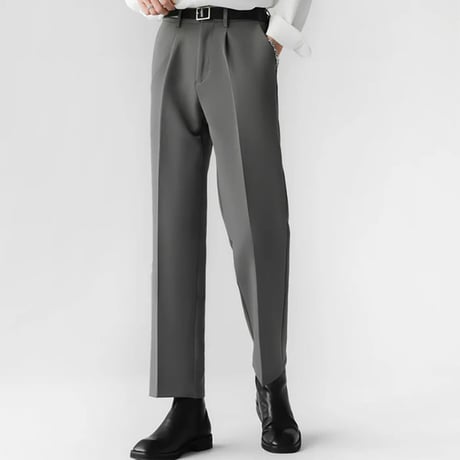minimal tucked wide slacks /3color　VM1122