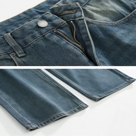 gradient wash wide straight denim　VG1055