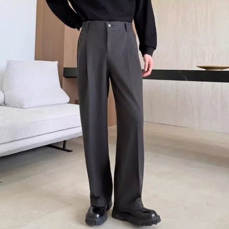 minimal center press slacks /2color　VM1151