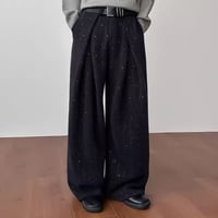 herringbone pattern wide slacks　VM1144