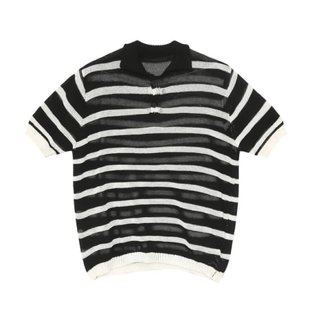 relaxed striped knit polo /3color　VM1171
