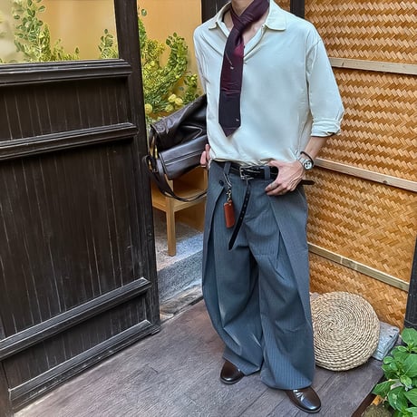 striped wide wrap slacks　VG1296