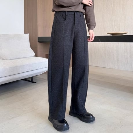 minimal wide seam slacks /2color　VM1152