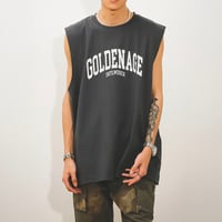 black college logo sleeveless　VM1028