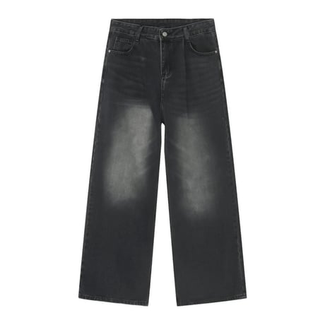 vintage washed wide denim pants /3color　VG1053