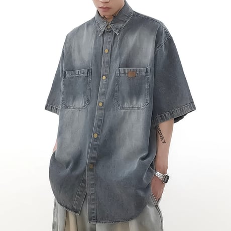 oversized washed linen shirt /2color　VM1097