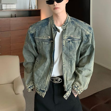 oversized denim utility jacket /2color　VG1321