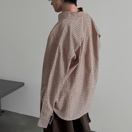 minimalist zip-up shirt /2color　VM1019