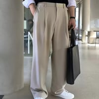 one-tuck loose straight slacks /2color　VG1155