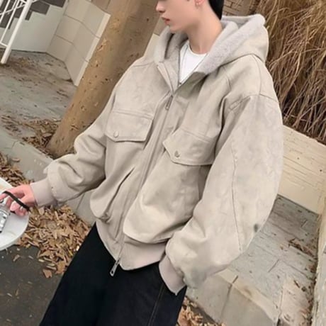 loose fit suede boa jacket　VG1218