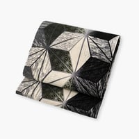 寄木　九寸名古屋帯（モノトーン×緑）