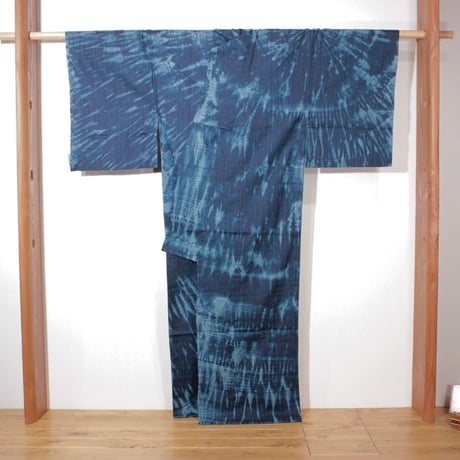 エバ絞り浴衣　藍