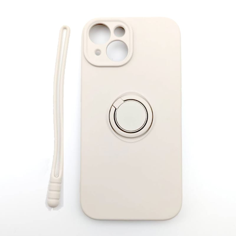 iPhone15 リング付き シリコンケース ホワイト | ARL mobile supplies