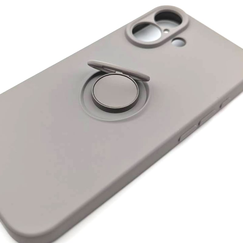 iPhone17 リング付き シリコンケース グレー | ARL mobile supplies