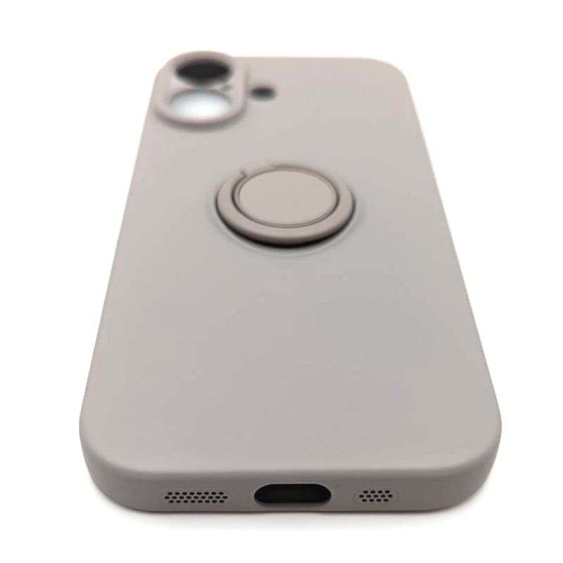 iPhone17 リング付き シリコンケース グレー | ARL mobile supplies