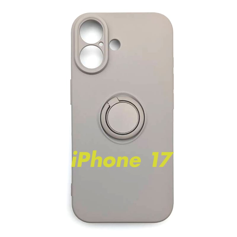 iPhone17 リング付き シリコンケース グレー | ARL mobile supplies