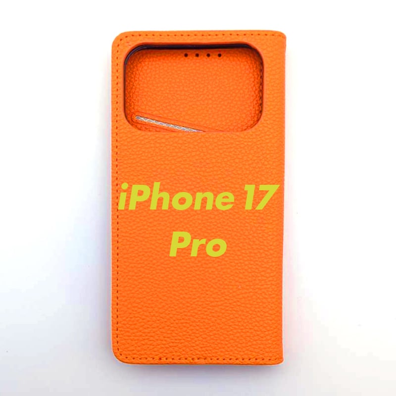 エポイ手帳型 iPhoneケース オレンジ タッセル付き iPhone 17 iphone17 ケース air 15 14 plus se 手帳型 本革 13 12 mini