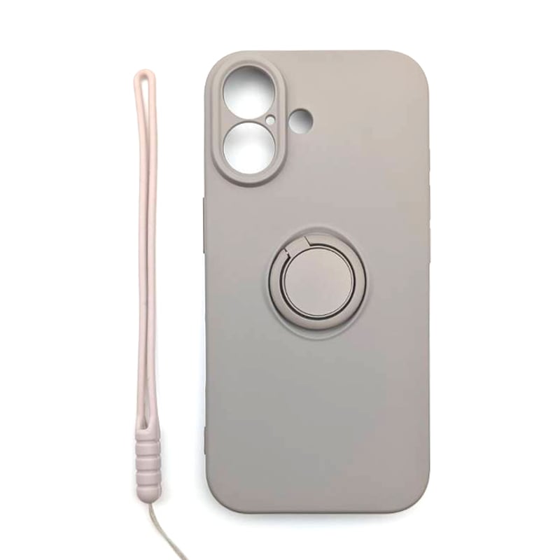 iPhone17 リング付き シリコンケース グレー | ARL mobile supplies