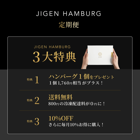 【定期便 初回2月中旬発送】日本唯一のハンバーグ｜幻の三ヶ日牛100％×高級トリュフ×無添加職人製造｜ JIGEN HAMBURG【5個＋1個プレゼント 】【10％OFF】【送料無料】 月1回お届け