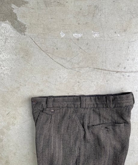 kaval / front tuck trousers 'wool dobby herringbone'(カヴァルのフロントタックトラウザーズ)
