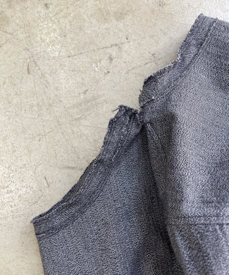 kaval / cotton linen tee blouse "black chambray"(カヴァルのブラックシャンブレー素材のティーブラウス)