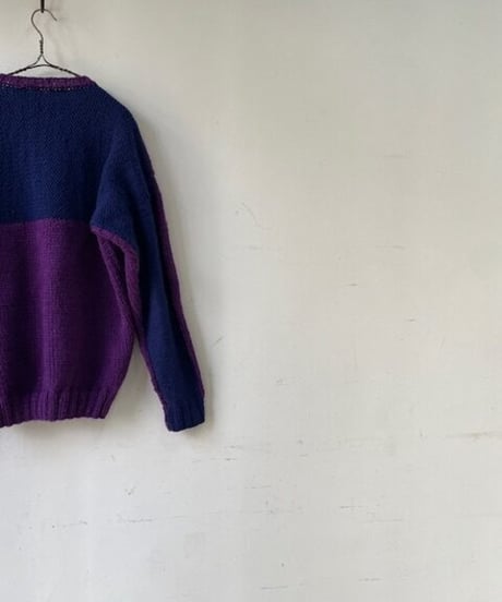 DA'S/Organ Sweater 2 "hand knitting"/purple×indigo(手編みのオルガンセーター/パープル×インディゴ)