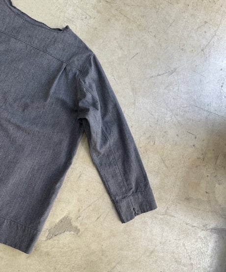 kaval / cotton linen tee blouse "black chambray"(カヴァルのブラックシャンブレー素材のティーブラウス)