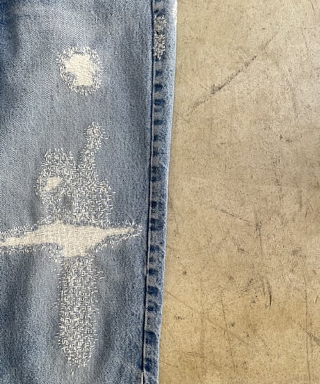 PATRINIA, W34, 8H-A / Hand Stitched Woven Denim Pants “501”(パトリニアの501, ハンドステッチ8時間)
