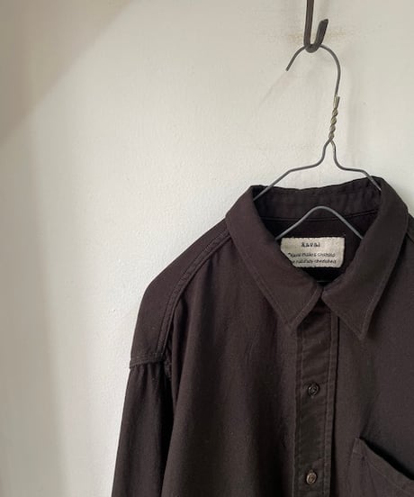 kaval/ standard shirt ”silk twill brushed lining”/ brown(カヴァルのスタンダードシャツ/ブラウン)