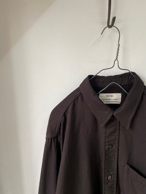 kaval/ standard shirt ”silk twill brushed linin